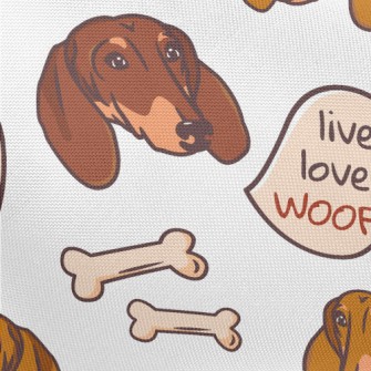 臘腸犬與狗骨頭春亞紡(幅寬160公分)