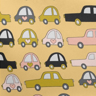 手繪汽車塞車春亞紡(幅寬160公分)