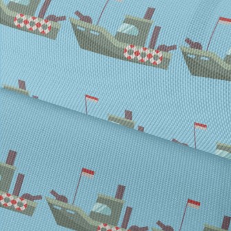 海上戰艦圖案牛津布(幅寬150公分)