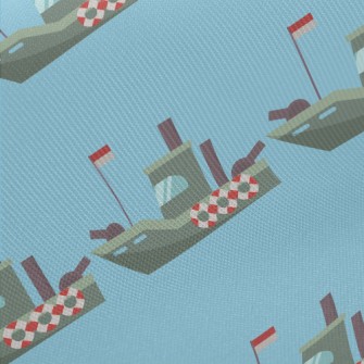 海上戰艦圖案斜紋布(幅寬150公分)
