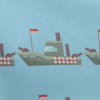 海上戰艦圖案春亞紡(幅寬160公分)