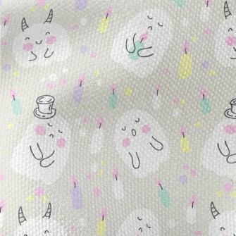 可愛各種幽靈和蠟燭帆布(幅寬150公分)