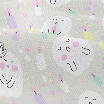可愛各種幽靈和蠟燭仿棉布(幅寬150公分)