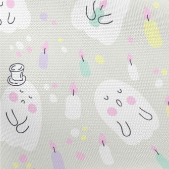可愛各種幽靈和蠟燭春亞紡(幅寬160公分)