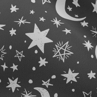 塗鴉星星月亮雪紡布(幅寬150公分)
