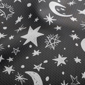 塗鴉星星月亮鳥眼布(幅寬160公分)