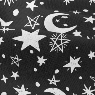 塗鴉星星月亮仿棉布(幅寬150公分)