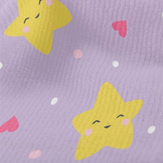 微笑星星與愛心毛巾布(幅寬160公分)
