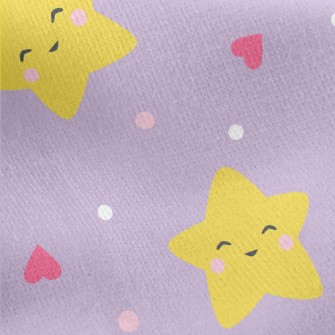 微笑星星與愛心刷毛布(幅寬150公分)
