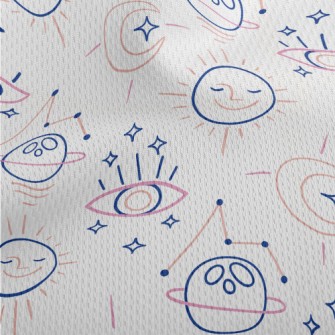 線條星球太陽星座月亮鳥眼布(幅寬160公分)