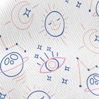 線條星球太陽星座月亮燈芯絨(幅寬150公分)