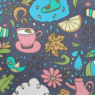 童趣雨鞋雨傘春亞紡(幅寬160公分)