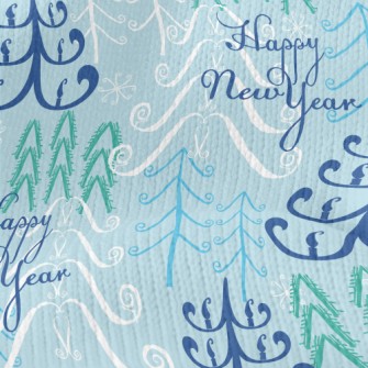 溫馨新年快樂仿毛衣布(幅寬150公分)