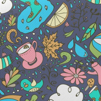 童趣雨鞋雨傘厚棉布(幅寬150公分)
