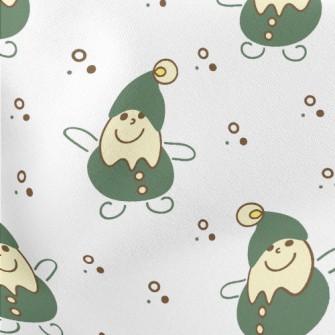 可愛戴綠帽小人薄棉布(幅寬150公分)
