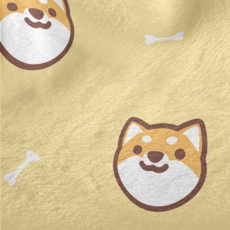 可愛活潑的柴犬法蘭絨(幅寬150公分)