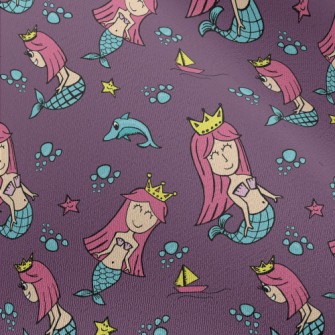 優游大海的美人魚公主雪紡布(幅寬150公分)