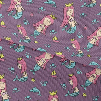優游大海的美人魚公主牛津布(幅寬150公分)