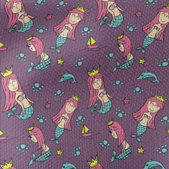 優游大海的美人魚公主帆布(幅寬150公分)