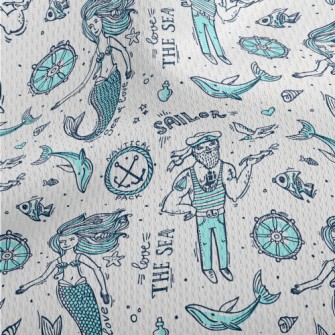 肌肉水手與美人魚鳥眼布(幅寬160公分)
