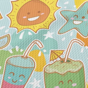 夏日活潑飲品泡泡布(幅寬160公分)