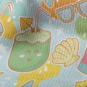 夏日活潑飲品毛巾布(幅寬160公分)