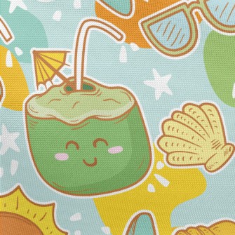 夏日活潑飲品春亞紡(幅寬160公分)