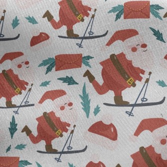 聖誕老人滑雪刷毛布(幅寬150公分)
