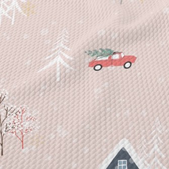 溫馨下雪小屋泡泡布(幅寬160公分)