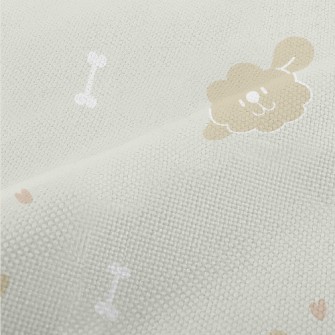 毛絨可愛的貴賓狗麻布(幅寬150公分)