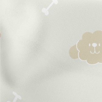毛絨可愛的貴賓狗薄棉布(幅寬150公分)