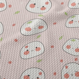 圓潤可愛的麻糬圖案泡泡布(幅寬160公分)