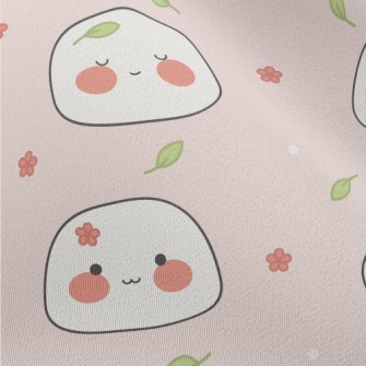 圓潤可愛的麻糬圖案雪紡布(幅寬150公分)