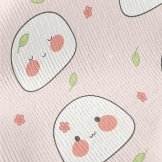 圓潤可愛的麻糬圖案燈芯絨(幅寬150公分)