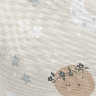 沉睡可愛的星球和星空春亞紡(幅寬160公分)
