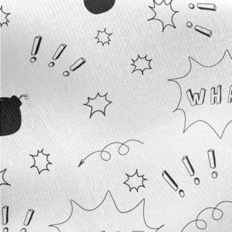 WHAT驚訝文字框和炸彈刷毛布(幅寬150公分)