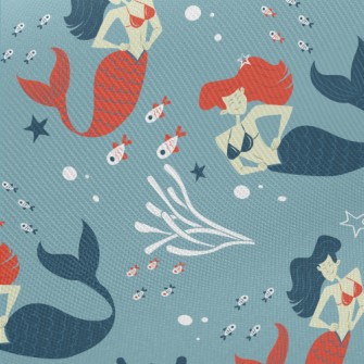 優游自在美人魚斜紋布(幅寬150公分)