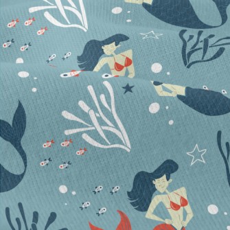 優游自在美人魚仿棉布(幅寬150公分)