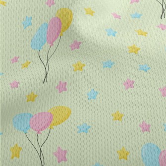 彩色星星和氣球鳥眼布(幅寬160公分)
