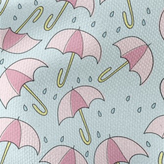粉色雨傘和雨滴帆布(幅寬150公分)