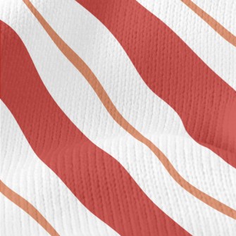 傳統紅色條紋仿毛衣布(幅寬150公分)