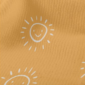 太陽笑臉塗鴉毛巾布(幅寬160公分)