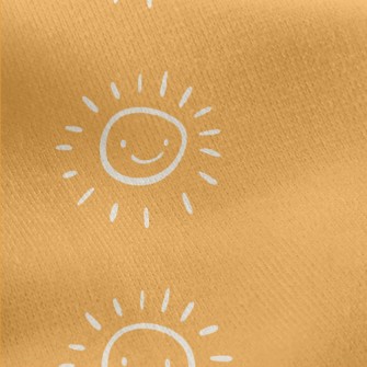 太陽笑臉塗鴉刷毛布(幅寬150公分)