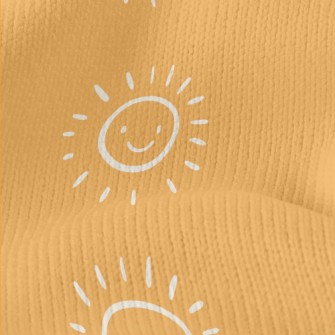 太陽笑臉塗鴉仿毛衣布(幅寬150公分)
