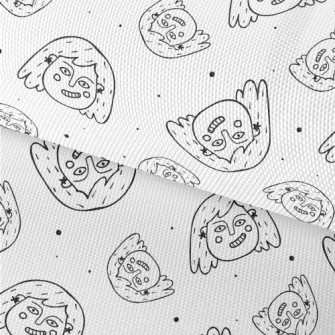 露牙微笑的女孩臉牛津布(幅寬150公分)