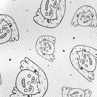 露牙微笑的女孩臉燈芯絨(幅寬150公分)