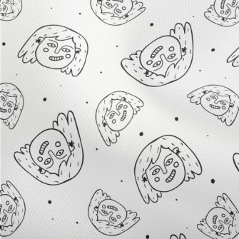 露牙微笑的女孩臉雙斜布(幅寬150公分)