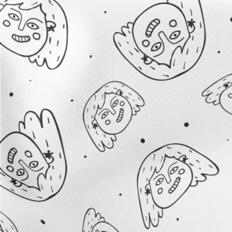 露牙微笑的女孩臉羅馬布(幅寬160公分)