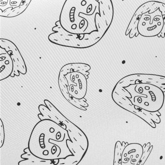 露牙微笑的女孩臉厚棉布(幅寬150公分)