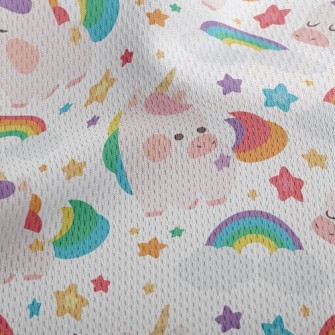 Q版繽紛獨角獸鳥眼布(幅寬160公分)